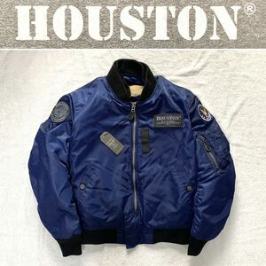 HOUSTON ヒューストン MA-1 ライディングジャケット HTVA-2211W NAVY Mサイズ 定価22000円 プロテクターフル装備 A50207-11