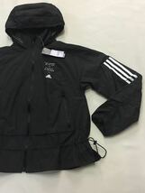 新品 9339 円　adidas アディダス ウインドブレーカー レディース ウインド ジャケット スポーツウェア 防風 黒色トレーニング/FYI88 M_画像4