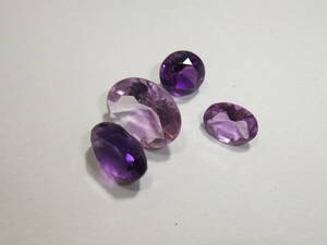 綺麗アメジスト 4.7ct 定番カット石セットamethyst大粒も!未使用とリユースの宝飾用ルース☆　3　パワーストーン天然石色々大量同梱可能!