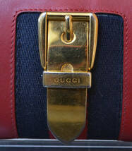 【Q626】GUCCI/グッチ/長財布/シルヴィ/ラウンドジップ ファスナー/ゴールド金具/シェリーライン/レッド_画像3