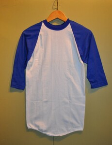 デッドストック 80年代 RUSSELL ATHRETIC ラッセル アスレティック 七分袖 Tシャツ MADE IN USA BLUE