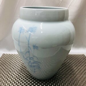 【中古品/KU】花瓶 陶器　 山中 伝統工芸 インテリア オブジェ 置物　 RS0210/0000