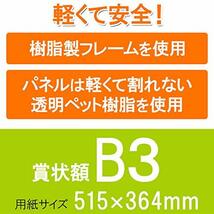 イワタ 額縁 賞状額 木地 樹脂製フレーム PET B3PSMSP-28-SP-PET-SP-B3_画像7