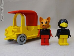 80sビンテージ LEGO Fabuland 3634 レア「カラスのチャーリーのゴミ収集車」＋「キツネのフレディ」付き ファビュランド レゴ