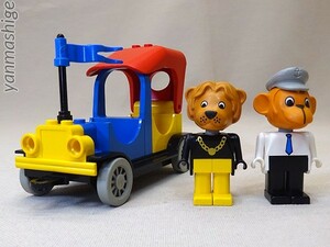80sビンテージ LEGO Fabuland 3644 市長の車セット「ライオンのライオネル/市長Ver」「猿のマイク/グレーハット」ファビュランド レゴ
