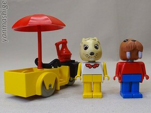 80sビンテージ LEGO Fabuland 3791「セイウチのウィリアムの3輪カート」＋「ウサギのボニー/赤襟」付き ファビュランド レゴ