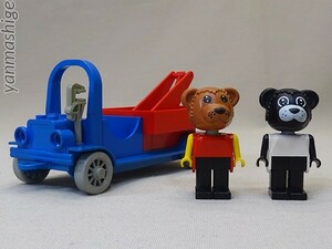 80sビンテージ LEGO Fabuland レッカートラックセット レア「バーニー・ベア」＋「ビリー・ベア/白黒」 ファビュランド レゴ