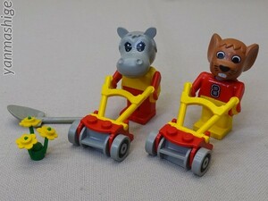 80sビンテージ LEGO Fabuland 芝刈り機庭師セット レア「カバのハンナ」＋「マクシミリアン・マウス/8シャツ」 ファビュランド レゴ