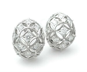 【緑屋質屋】ミキモト　ダイヤモンドイヤリング　0.86ct　0.86ct　K18WG【中古】