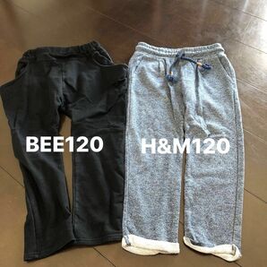 H&M BEE 120 5T 男の子 ボトムス 長ズボン スウェットパンツ キッズボトムス　2点まとめ売り 秋冬