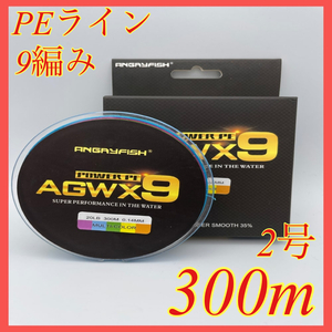 PEライン 9編み 2号 30lb 300m マルチカラー 船釣り ジギング