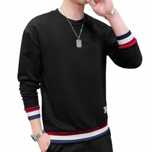 トレーナー シンプル 着回し 長袖 スウェット シャツ XXXL 3XL 黒 人気 おしゃれ ゆったり カジュアル パーカー ロング tシャツ 春 秋冬