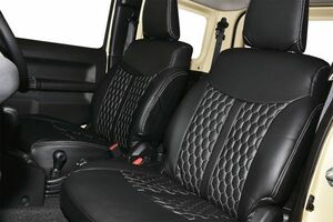 SUZUKI JIMNY ジムニー JB64W ジムニーシエラ JB74W シートカバー ハニカムステッチ ブラック×ホワイトステッチ sierra AP02-1768BK-W