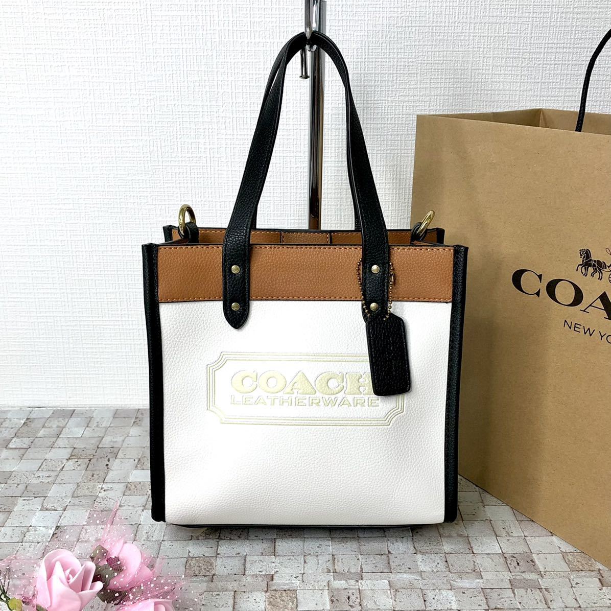 ≪新品≫COACH コーチ ハンドバッグ ショルダーバッグ ロゴクリーム(小)-