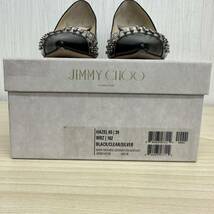 【M886】 美品 JIMMY CHOO ジミーチュウ 39 HAZEL 65 WRZ 162 ブラック クリア シルバー レザー ヒール パンプス_画像9