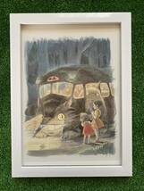 【額装品】ジブリ　となりのトトロ　宮崎駿　さつきとめいとねこバス　ジブリ　STUDIO GHIBLI 検)セル画　原画　ポストカード　イラスト_画像2