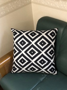 Art hand Auction Geometric pattern cushion (cushion inner included), handmade works, interior, miscellaneous goods, cushion