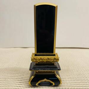 [ unused goods ]book@ gold . flour capital middle pcs three . number memorial tablet Buddhist altar fittings 