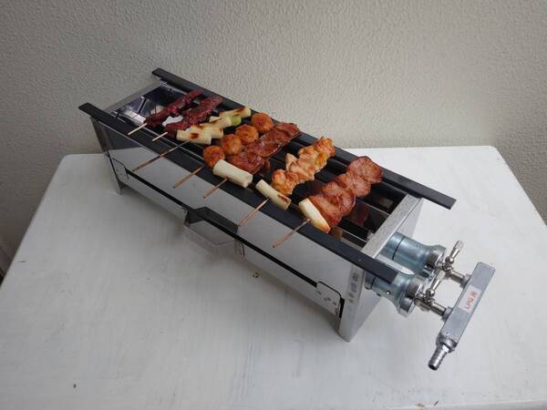 プロ仕様 やきとり 焼き機器台 キッチンキャンピングカー 祭り 牛豚鶏大串 ガスグリラー 厨房 下火式強火力バーナー フードフェス イベント