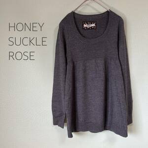 ◎ライトオン HONEYSUCKLE ROSE ハニーサックルローズ クルーネックニット 長袖セーター ニット グレー色 レディース Mサイズ　21