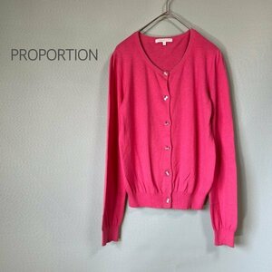 ◎PROPORTION BODY DRESSING プロポーションボディドレッシング ニットカーディガン カーディガン レディース サイズ2 ピンク リボン