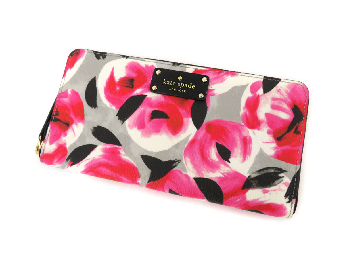 kate spade 花柄長財布 ウオレット ケイトスペード ラウンドファスナー