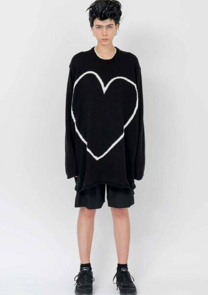 ブラックコムデギャルソン BLACK COMME des GARCONS ハート ニット セーター Sサイズ ブラック コムデギャルソン ギャルソン サイズS