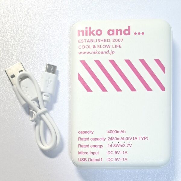 モバイルバッテリー 4000mAh Niko and… コラボ