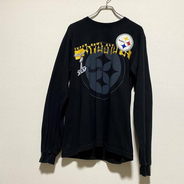 アメリカ古着　NHL　スティーラーズ STEELERS　アメフト　長袖Tシャツ　ロンT　ロングスリーブ　Mサイズ　【J192】