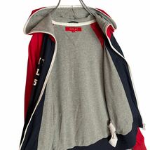 tommy girl トミーガール　フルジップジャケット　フーディ　ワッペン　赤紺　レディース　Sサイズ　【AY0936】_画像5