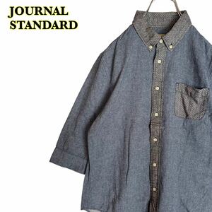 JOURNAL STANDARD Journal Standard 7 minute height sleeve shirt button down lady's M size [AY0941]
