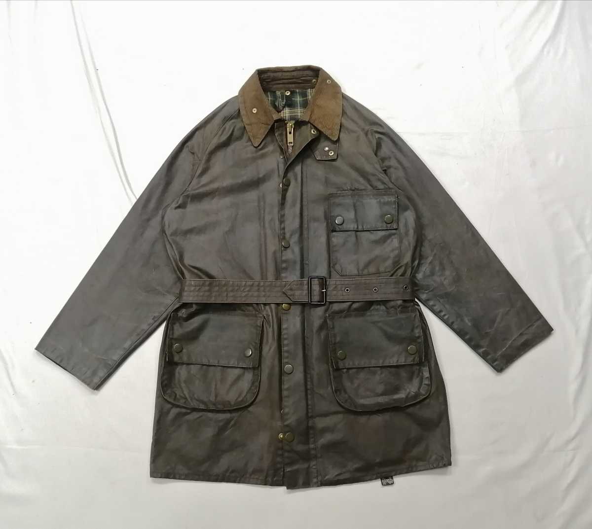 80s 1985年 BARBOUR SOLWAYZIPPER c40 オリーブバブアー ソルウェイ