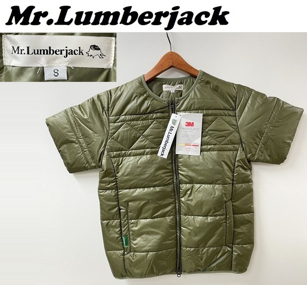 未使用品 /S/ Mr.Lumberjack オリーブ シンサレートキルティング半袖ジャケット アウトドア アウター メンズ レディース ランバージャック