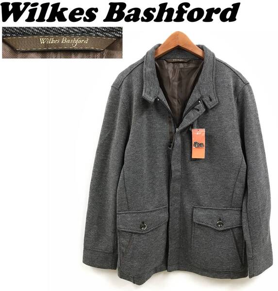 /L/ Wilkes Bashford グレー ジャケット ジップ アウター フォーマル メンズ ビジネス タグ ボタン ウィルクスバッシュフォード
