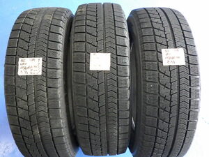 【送料無料】中古スタッドレスタイヤ 185/65R15 2017年 BRIDGESTONE VRX 3本SET　冬タイヤ　15インチ