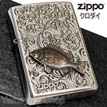 ZIPPO 本七宝メタル クロダイ 釣り ニッケル 両面 ジッポー ライター_画像4