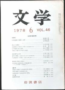 #kp0 ◆稀本◆◇ 文学　第46巻 第6号 ◇◆ 岩波書店 1978年6月 