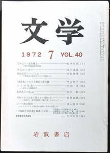 #KP0 ◆稀本◆◇ 文学　第40巻 第7号 ◇◆ 岩波書店 1972年7月 