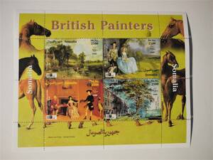 Art hand Auction Feuille de timbres somaliens, Peintures d'artistes britanniques, 4 types, inutilisé, 1999, antique, collection, timbre, Carte postale, Afrique