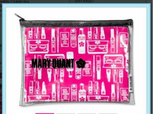 [ new goods unopened ] Mary Quant * Flat pouch L clear & cosme pattern set limitation pink 