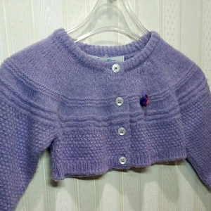 o price cut * Familia / familiar 70.* spring lavender color / short knitted cardigan / long sleeve cardigan t99