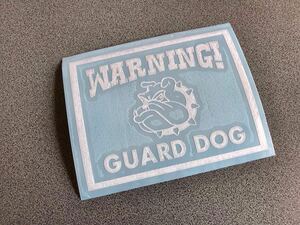 ☆送料無料☆ GUARD DOG ステッカー 白色 アメ車 世田谷 旧車 トラック 番犬 犬 ブルドッグ US beby child kids in car dog 002