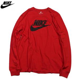 [Новинка] Футболка с длинным рукавом Nike Futura [657: Красный] S Big Swoosh Swash Logo NIKE Ron T