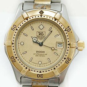 稼働品!!電池交換済み!!TAG HEUER/タグホイヤー プロフェッショナル 2000シリーズ 金色 レディース ウォッチ デイト 腕時計の画像4