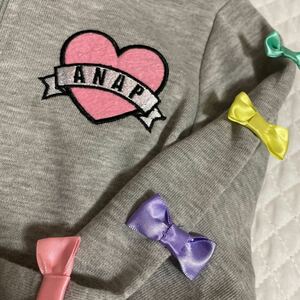  new goods 3850 jpy ANAP kids tops Parker 110 gray ribbon tag attaching unused Anap Kids kindergarten child care . girl ballet Dance 