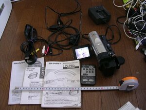 【録画再生動作品(確証写真提示)】 ■VL-PD3 Sharp デジタルビデオカメラ(miniDVテープ仕様) 電池/充電器/説明書一式 JUNK