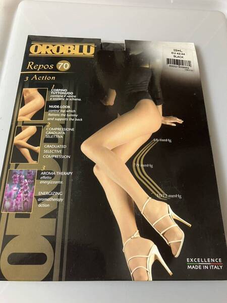 【送料無料】 OROBLU repos 70 3action L eu42/44 black 70デニール タイツ 黒 tights オロブル ブラック