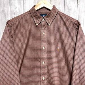 ラルフローレン Ralph Lauren チェックシャツ 長袖シャツ メンズ ワンポイント サイズ16 1/2 L~XLサイズ 3-49