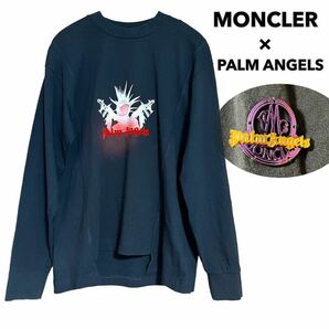 状態良 レア MONCLER × PALM ANGELS モンクレール パームエンジェルス ロゴバッジ ロンT ロングスリーブTシャツ 長袖 コラボ メンズ