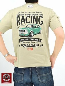 元祖走り屋半袖Tシャツ◆カミナリ ベージュXXLサイズ 2限定解除 KMT-232 雷 エフ商会 efu 昭和 レトロ